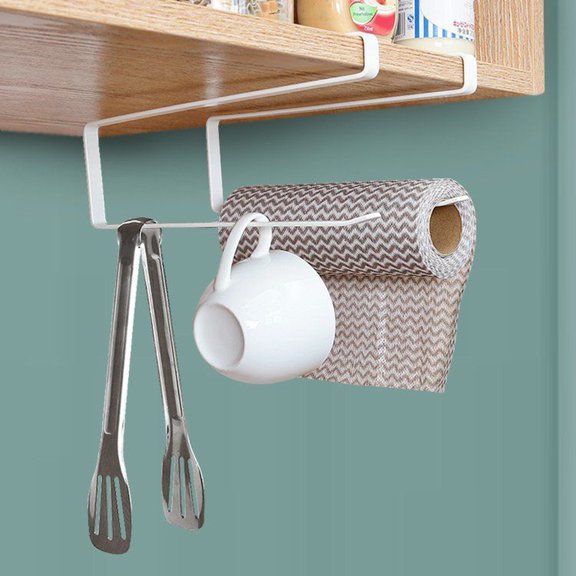 Travelwant Self Adhesive Paper Towel Holder Under Kitchen Cabinet, Paper Towel Rack Stick on Wall, Matte Black Paper Holder Mounted Vertical or Horizontal in Screws or Adhesive