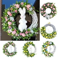 National Tree Co. 16'' Spring Wreath with Wooden Bunny, Pastel Eggs ...