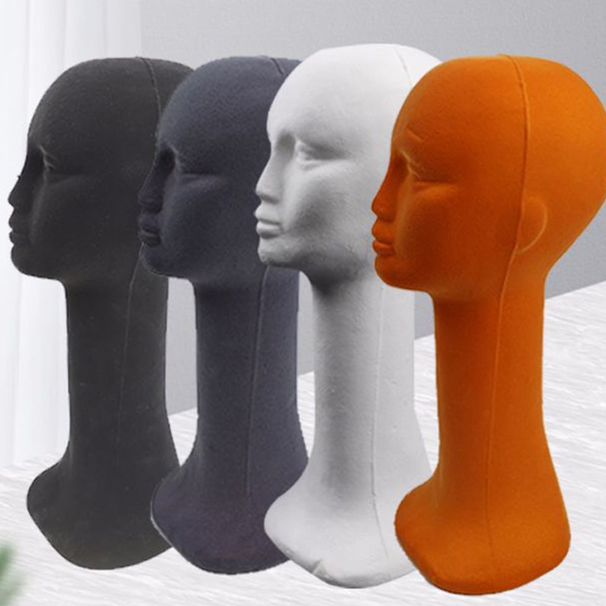 Travelwant 2Pcs/Set Styrofoam Wig Head - Tall Female Foam Mannequin Wig Stand and Holder for Style, Model and Display Hair, Hats and Hairpieces, Mask