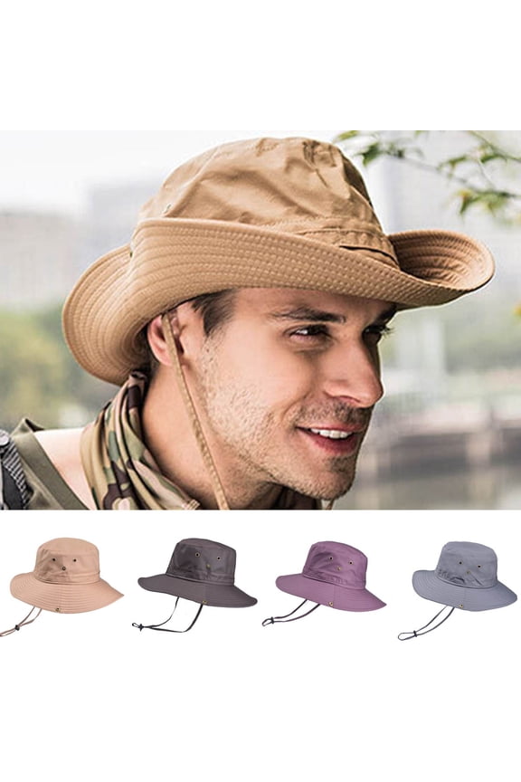 Sun Hat for Men/Women Waterproof Wide Birm Bucket Hat UV Boonie Hat for Fishing Hiking Garden Beach