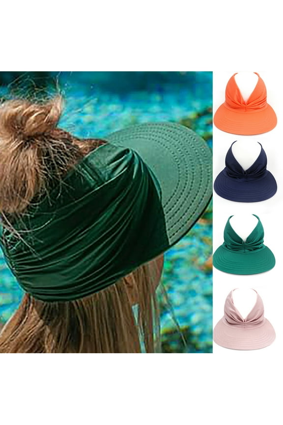 Sun Visor Hats Wide Brim Visor Hats Adjustable Large Brim Summer Beach Caps for Women