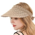 thumbnail image 1 of Travelwant Sun Visor Hats for Women Wide Brim Straw Visors Womens Foldable Beach Visors Summer Roll Up Ponytail Beach Hat, 1 of 7