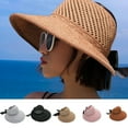 Travelwant Sun Visors for Women Wide Brim Straw Hat Women Beach Visor