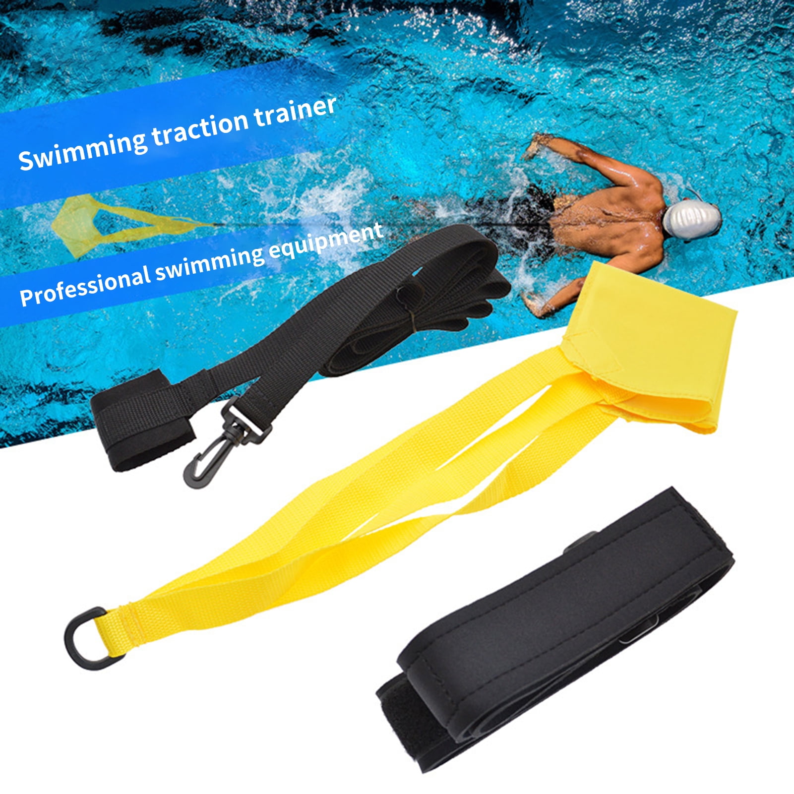 Travelwant Swimming Resistance Belt Swim Training Exerciser Belt Traction Resistance Swiming