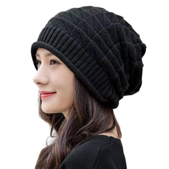 Travelwant Thermal Knit Hat Winter Unisex Knitted Hat Stretchy Windproof Solid Color Ear Hop Warm Wear for Hiking Traveling Shopping Piled Winter