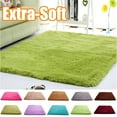 thumbnail image 1 of Travelwant Thick Fluffy Faux Fur Green Area Rug, 15.75" x 23.62", 1 of 3