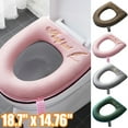 thumbnail image 1 of Travelwant Toilet Seat Cover with Zipper, Washable Standard Toilet Lid Cover with Handle, Soft Thicken Warm Cover Pad Cushion for Bathroom, Fits All Elongated Toilet Seats, 1 of 7