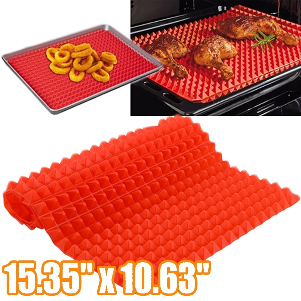 Travelwant Top Pyramid Pan, Large Red Non-Stick Food Grade Silicone Mat ...