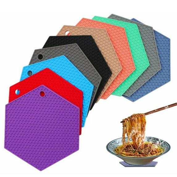 Travelwant Trivet Mat Multipurpose Silicone Pot Holders, Hot Pads Silicone Heat Resistant Coasters, Cup Insulation Mat, Insulation Pad Potholders, Multi-Colored.