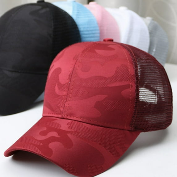 Travelwant Trucker Hat Mesh Cap Solid Colors Lightweight with Adjustable Strap Small Braid