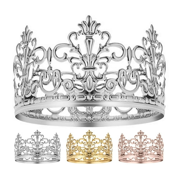 Travelwant Vintage Crown Cake Topper, Happy Birthday Cake Topper Party Decor, Cake Decoration Baby Crown for Boys and Girls, Cake Decorations for Weddings