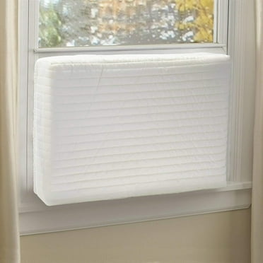 Travelwant Waterproof Indoor Air Conditioner Cover for Window Units,Double Insulation Anti-Rust Adjustable Inside Window AC Cover with Free Elastic Straps