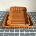 thumbnail image 1 of Travelwant Wicker Bread Basket, Rectangular Woven Basket with Handles Tabletop Food Fruit Vegetables Serving Baskets Trays, 1 of 6