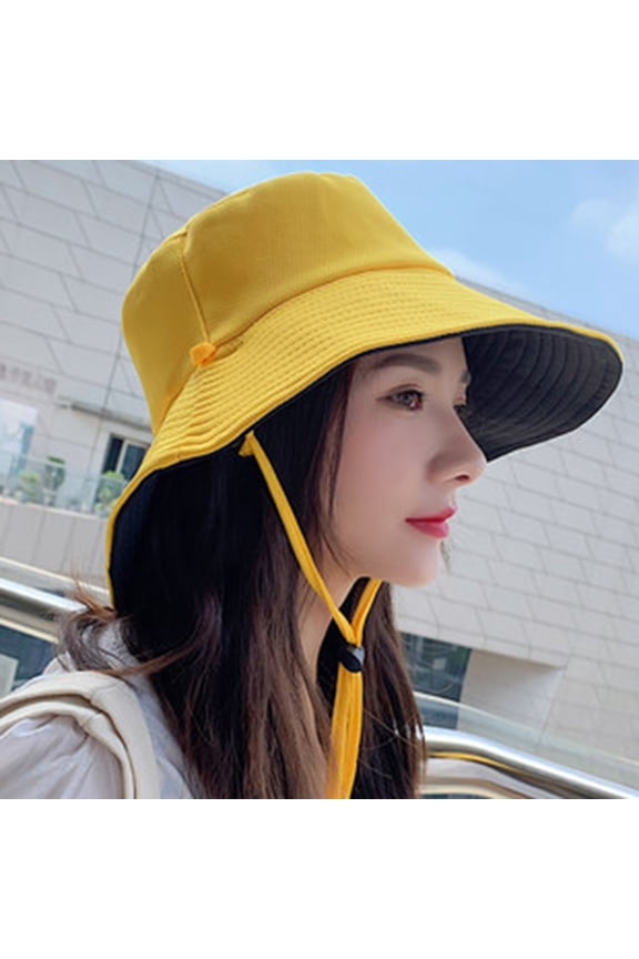 Wide Brim Bucket Hat - UPF50+ Protection Travel Beach Sun Hat with Semi-Rigid Adjustable Foldable Brim