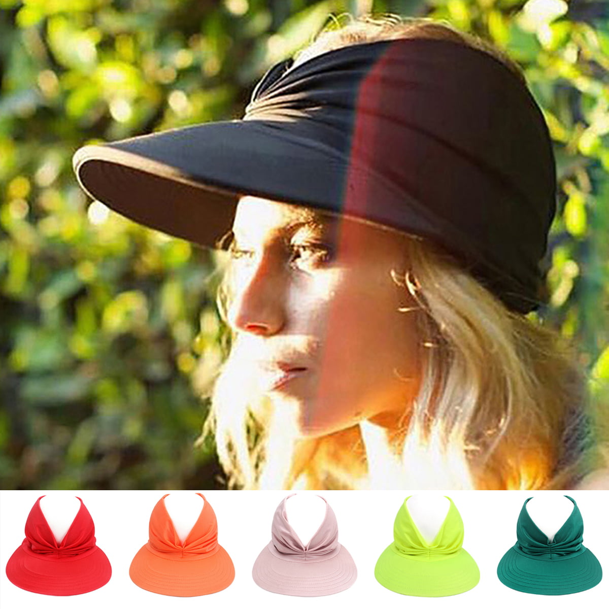 Travelwant Wide Brim Sun Visor Hat Women Large UV Protective Golf Beach Cap,  Korea Design 