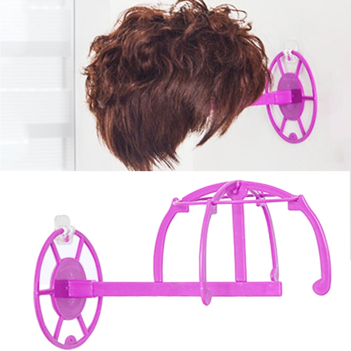 JCL Wig Stand Travel Wig Head Stand, Portable Collapsible Wig Holder for  Multiple Wigs, Wig Stand Holder Wig Display Stand (1 Pack Pink and 2 Nude  Wig