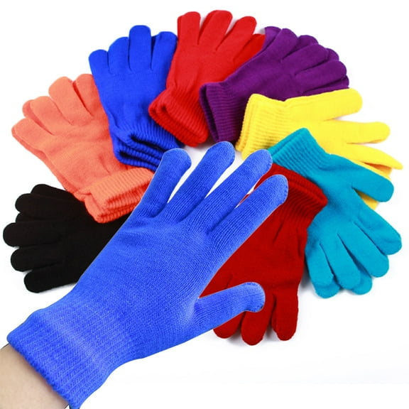 Travelwant Winter Fleece Gloves Full Fingers Warm Mittens Gloves Kids Magic Gloves Winter Warm Full Fingers Gloves Soft Knitted Mittens for Baby Boys Girls