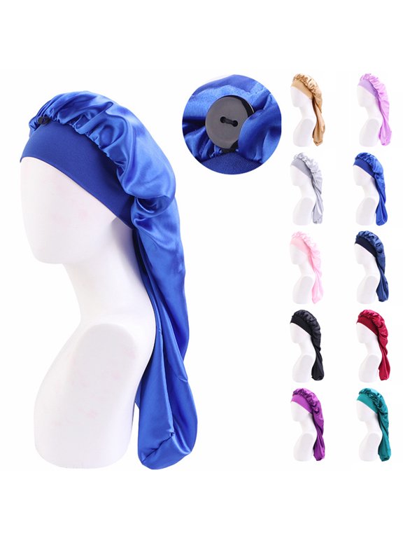 Women Beret Extra Large Satin Sleep Cap for Long Hair, Long Dreadlock Night Sleep Bonnet for Women