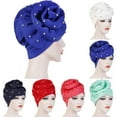 thumbnail image 1 of Travelwant Women Elastic Big Flower Turban Chemo Beanie Hair Loss Chemo Cap Hat, 1 of 7
