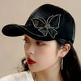 thumbnail image 1 of Travelwant Women Girls Butterfly Rhinestones Baseball Caps Hats Fashion Bling Rhinestone Studded Sun hat Adjustable Hip Hop Hat, 1 of 7