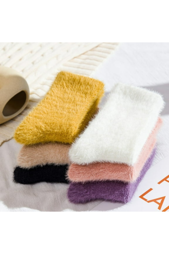 Women Warm Super Soft Plush Slipper Sock Winter Fluffy Microfiber Crew Socks Casual Home Sleeping Fuzzy Cozy Sock