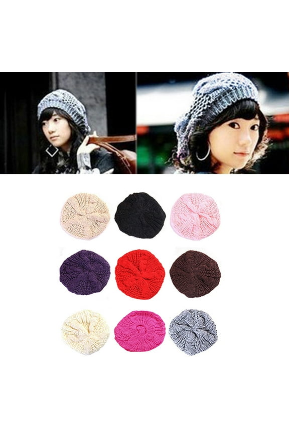 Women Winter Knit Slouchy Beanie Baggy Warm Soft Chunky Cable Hat Fashion Lady Beret Braided Crochet Hat Ski Knitted Cap