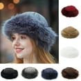 thumbnail image 1 of Travelwant Women's Faux Fur Hat for Winter with Stretch Cossack Russian Style White Warm Cap Mongolian Faux Fur Suede Fluffy Beanie Warm Thick Hat Snow Cap, 1 of 1