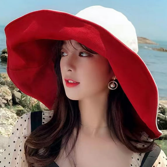 Travelwant Women's Packable Reversible Bucket Hat UV Sun Protection Wide Brim Summer Beach Cap