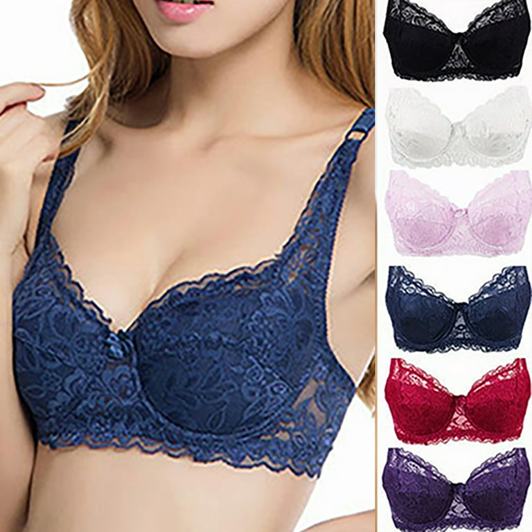 Travelwant Women's Pure Comfort Lace Convertible Wireless Bralette Women’s  Push Up Lace Bra Comfort Padded Underwire Bra Lift Up Add One Cup