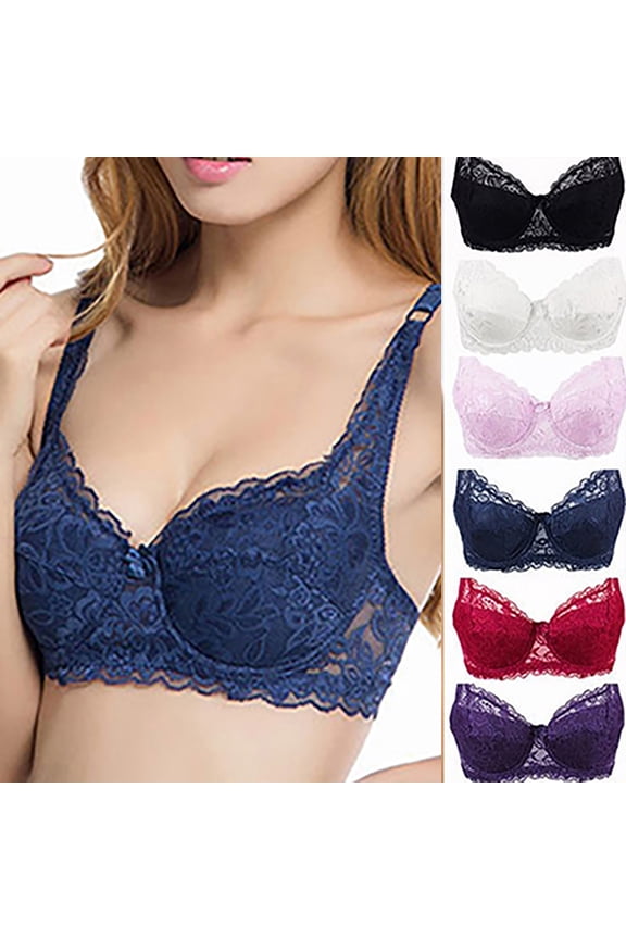 Women's Pure Comfort Lace Convertible Wireless Bralette Womens Push Up Lace Bra Comfort Padded Underwire Bra Lift Up Add One Cup