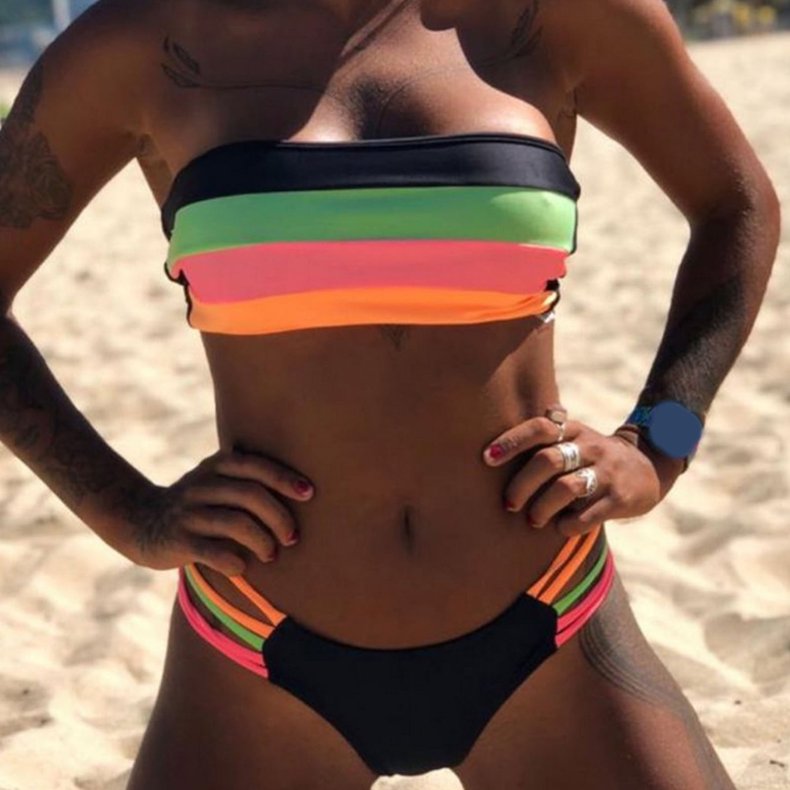 Color block high waisted bikini shop