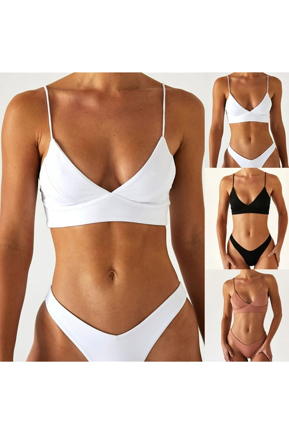 Women's Underwire Bikini High Cut Bikini Smocked Swimwear High Leg Bikini Swimsuit