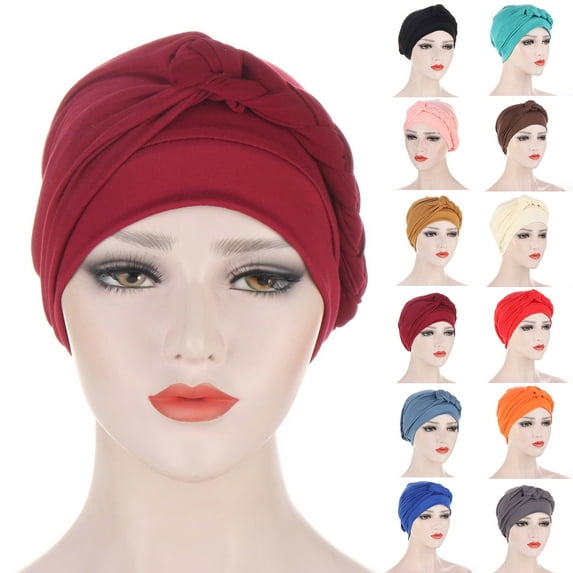 Travelwant Womens Summer Sleeping Headwrap Beanies Hat Ladies Muslim Turban Cap Solid Color Pre-Cross Chemo Cap for Hair Loss