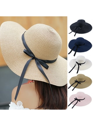 BadPiggies Womens Straw Sun Hats Foldable Roll Up Brim UPF 50 Hat for  Summer Beach Travel Gardening (Beige) 