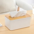 thumbnail image 1 of Travelwant Wood Tissue Box Cover for Disposable Paper Facial Tissues, Wooden Rectangular Tissue Box Holder for Storage on Bathroom Vanity, Countertop, Bedroom Dresser, 1 of 6