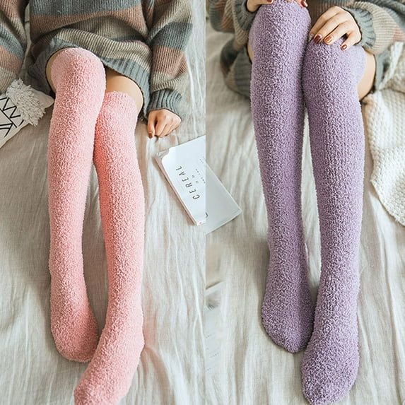 Travelwant Wool Thigh High Socks Over the Knee Socks Thigh High Stockings Extra Long Boot Thick Socks Leg Warmers for Women