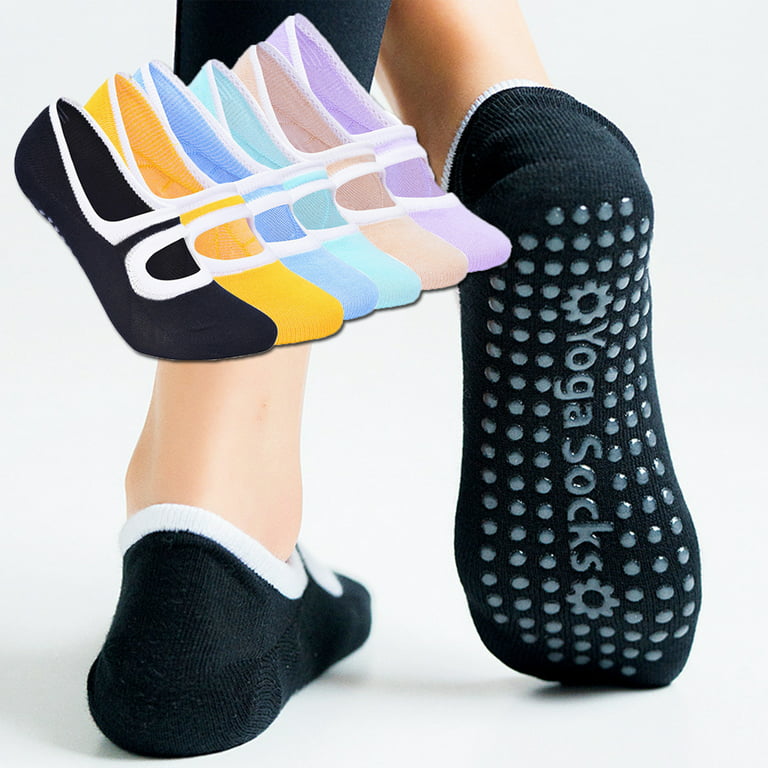 Travelwant Yoga Socks for Women Pilates Socks Non Slip Grip Socks for  Pilates Ballet Barefoot Workout 