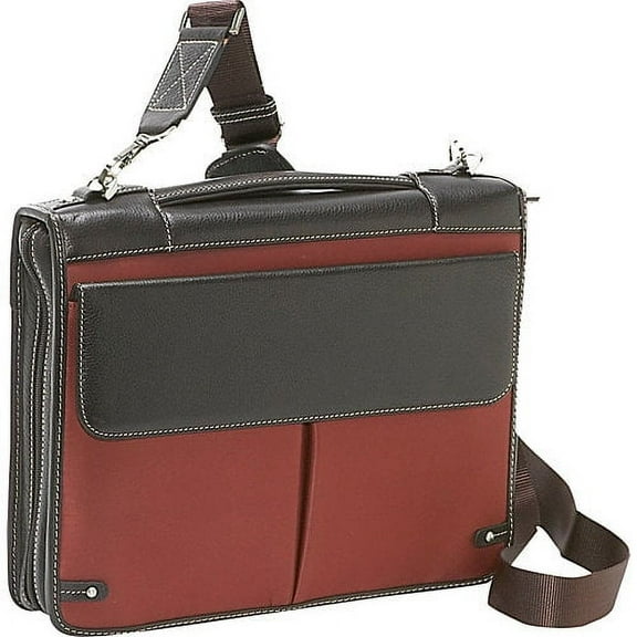 Travelwell Deluxe Zippered Padfolio with 3 Ring Binder, Black & Brown