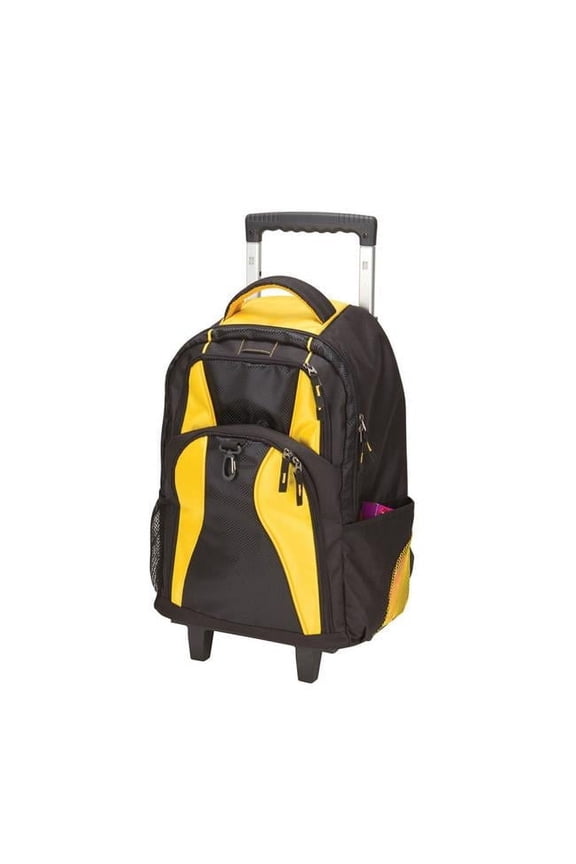 Unisex Elevated Wheeled Computer Backpack, Yellow
