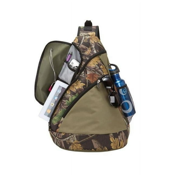 Travelwell Unisex Sling Backpack, Camouflage, 600D Polyester