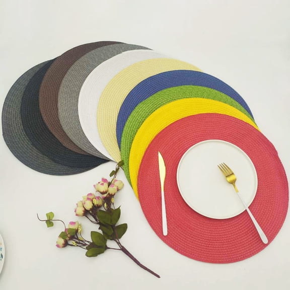 Travelwnat 38cm Braided Drink Coasters Absorbent Drink Coaster Set Handmade Woven Coasters for Table for Housewarming Room Decor