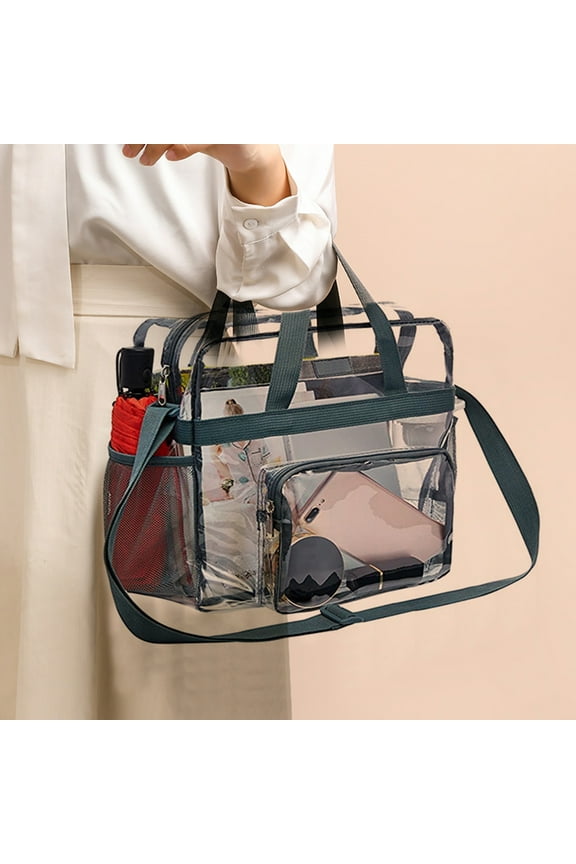 Clear Bag Stadium Approved Transparent Waterproof Tote Bags for School Concerts Travel
