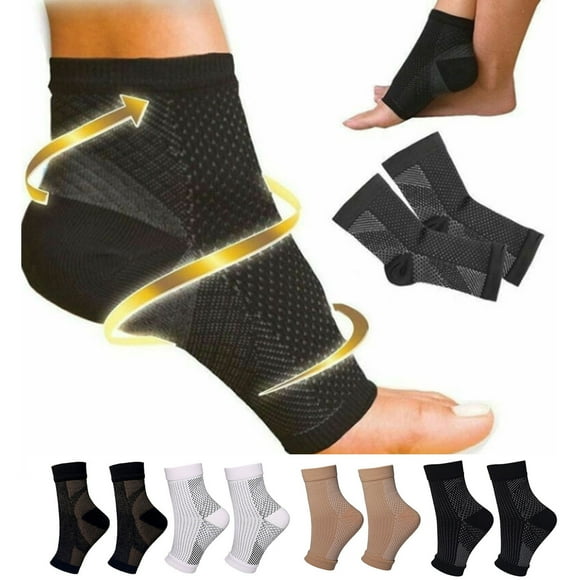 Travelwnat Plantar Fasciitis Socks with Arch Support for Men & Women - Ankle Compression Sleeve, Toeless Compression Socks Foot Pain Relief