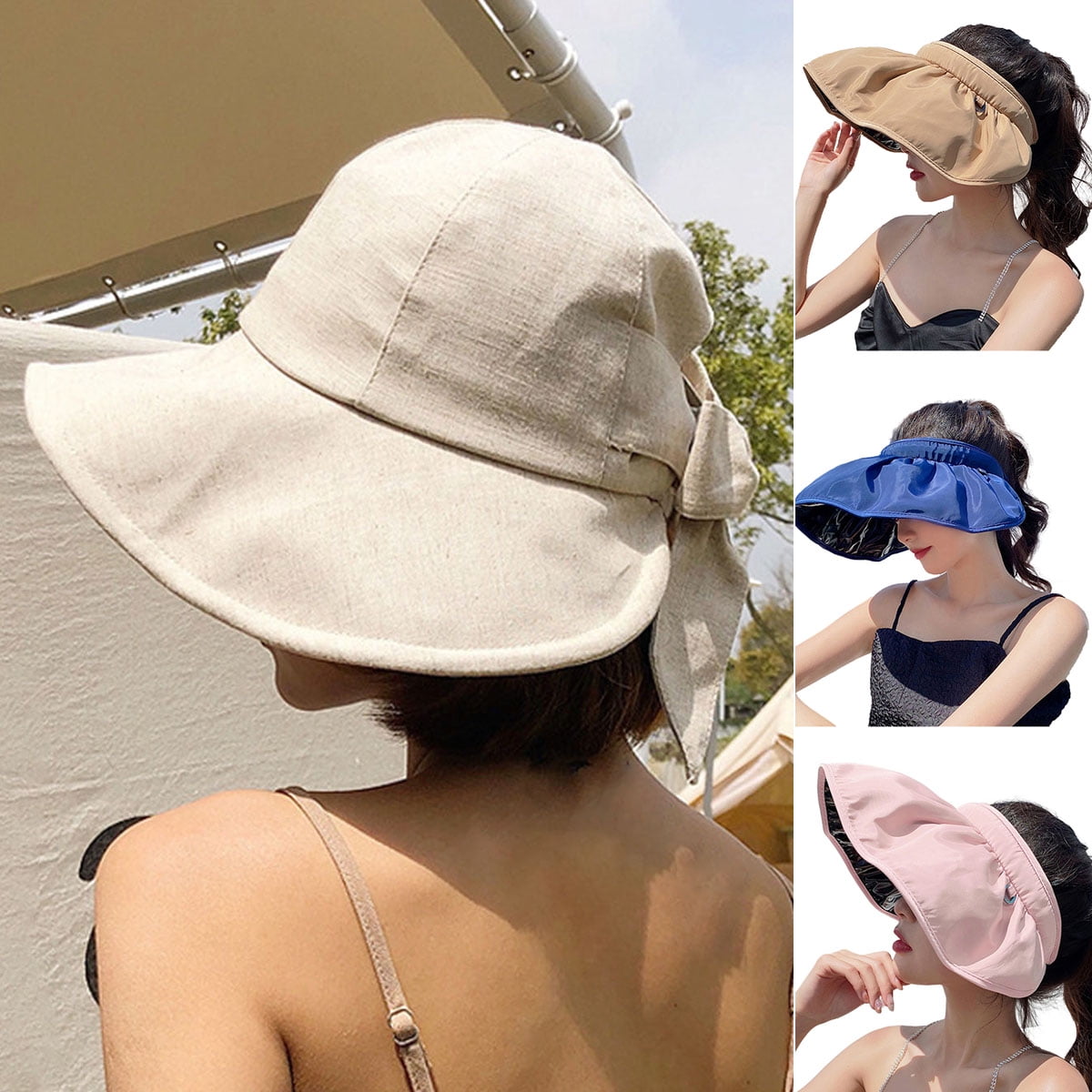 Travelwnat Sun Hats for Women UPF 50+ Women's Lightweight Foldable/Packable Beach Sun Hat, Size: One size, Yellow