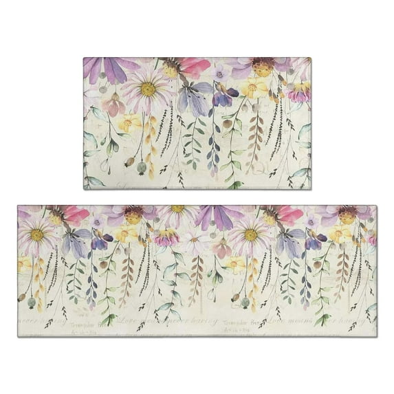 Travelydsg Kitchen Mats for Floor Sets Of 2, Washable Anti Fatigue Mat for Cushioned, Waterproof Kitchen Rugs, Kitchen Mat for Home Kitchen Decor or Office 17"x30"+17"x47"