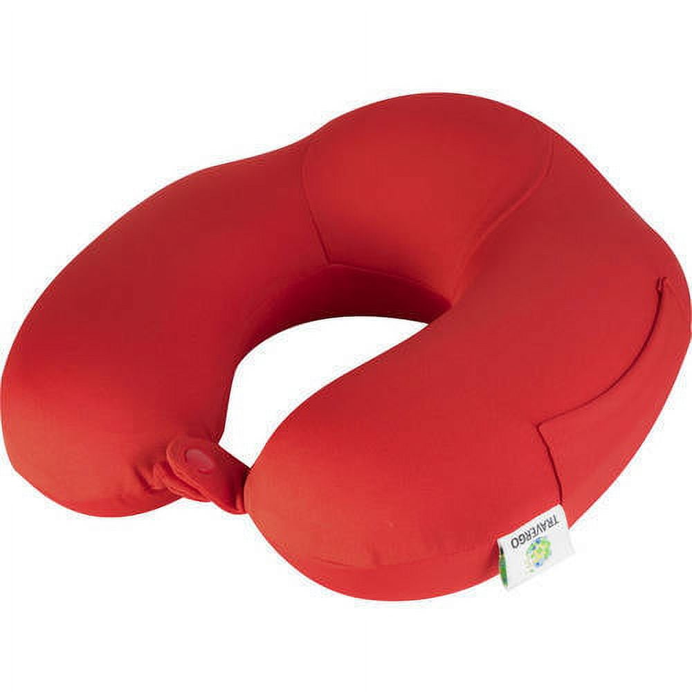 TraverGo Memory Foam Spandex Neck Pillow, Red TR1080RD