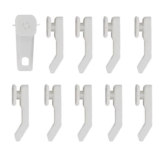Traverse Rod Slider, White - Set of 10
