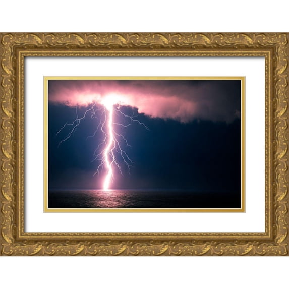 Traverso, Alessandro 18x13 Gold Ornate Wood Framed with Double Matting Museum Art Print Titled - Electric Atmosphere