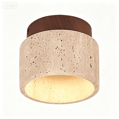 Travertine Ceiling Light Style , Solid Wood Base, E26/E27(Walnut Color A)