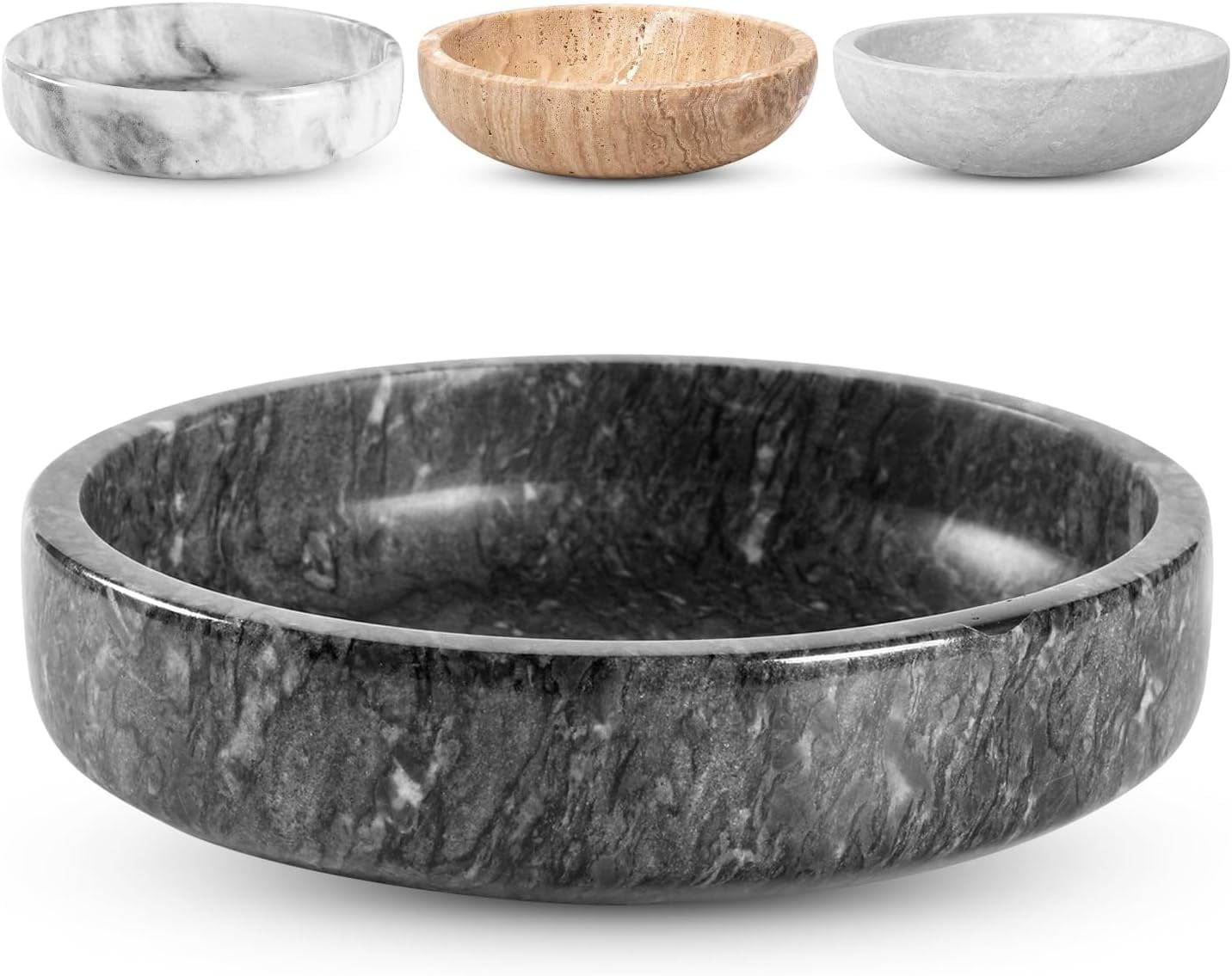Travertine Decorative Bowl - 7.8\u201D Diameter & 2\u201D Height - Key ...